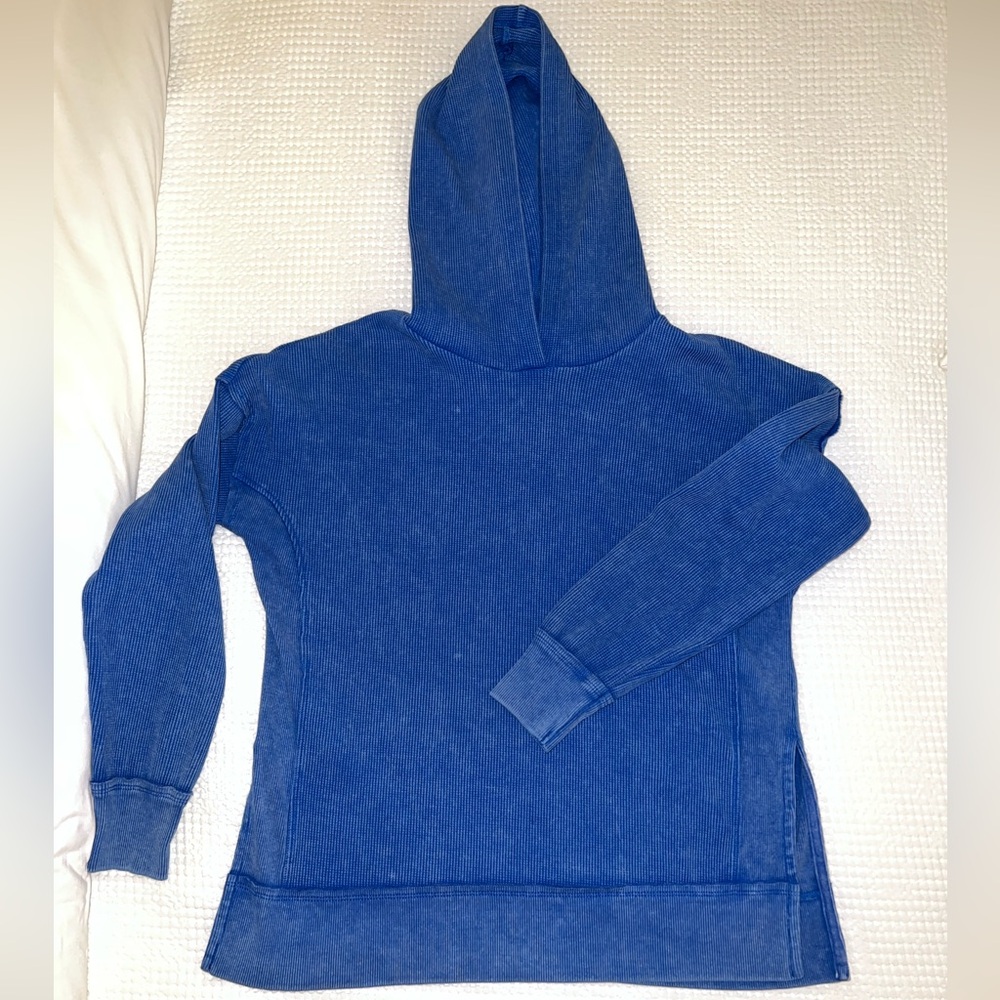 Te Verde Waffle Knit Mineral Wash Hoodie Sweatshirt
